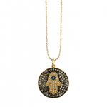 Men's Collection Gold & Diamond Large Hamsa Medallion Charm