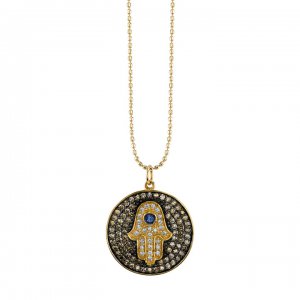 Men's Collection Gold & Diamond Large Hamsa Medallion Charm