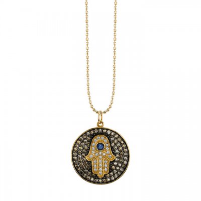 Men's Collection Gold & Diamond Large Hamsa Medallion Charm