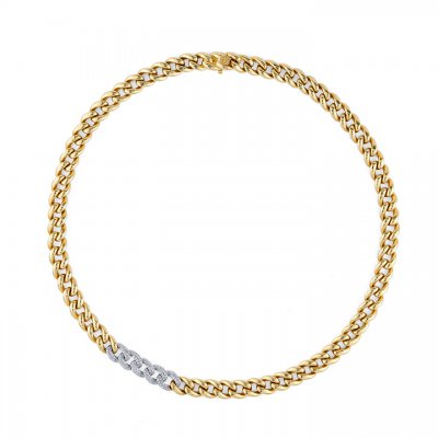 Gold & Diamond Small Link Necklace