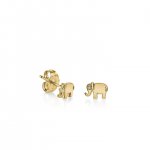 Gold Plated Sterling Silver Elephant Stud Earrings