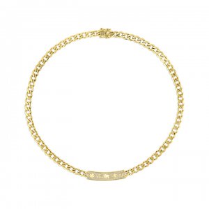 Gold & Diamond Luck Icons Bar Necklace