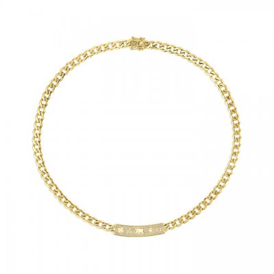 Gold & Diamond Luck Icons Bar Necklace