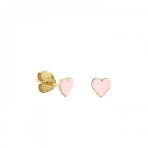 Little Loves Gold & Enamel Mini Heart Stud