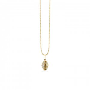 Gold & Diamond Small Cowrie Shell Charm