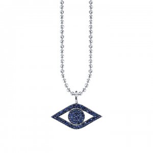 Men's Collection Gold & Sapphire Large Evil Eye Charm