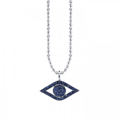 Men's Collection Gold & Sapphire Large Evil Eye Charm