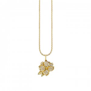 Gold & Diamond Magnolia Charm