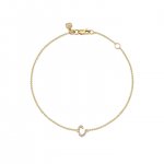 Gold & Diamond Small Initial Bracelet