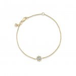 Gold & Diamond Bezel Enamel Flower Bracelet