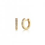 Men's Collection Gold & Diamond Huggie Hoops