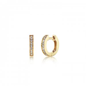 Men's Collection Gold & Diamond Huggie Hoops