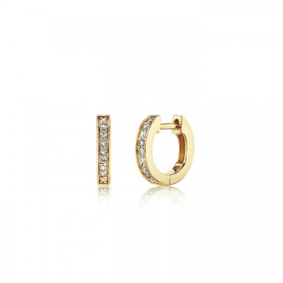 Men's Collection Gold & Diamond Huggie Hoops