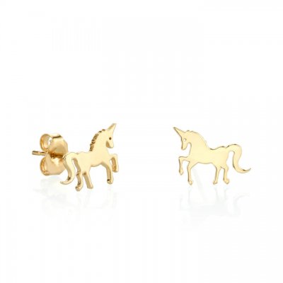 Little Loves Pure Gold Unicorn Earrings