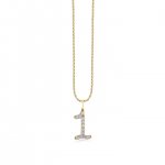 Gold & Diamond Large Number Charm