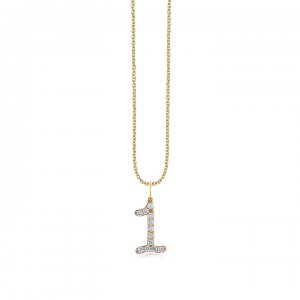 Gold & Diamond Large Number Charm