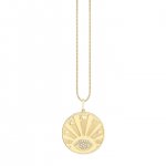 Gold & Diamond Evil Eye Luck with Rays Coin Charm