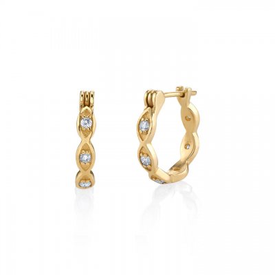 Gold & DiamondMulti Marquise Evil Eye Hoops