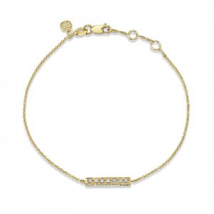 Gold & Diamond Bar Bracelet