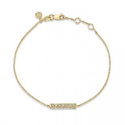 Gold & Diamond Bar Bracelet