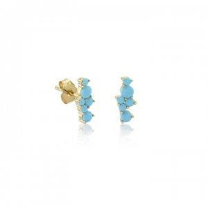 Gold & Turquoise Cocktail Bar Stud