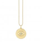 Gold & Diamond Evil Eye Coin Charm