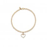 Gold & Diamond Open Heart Bracelet