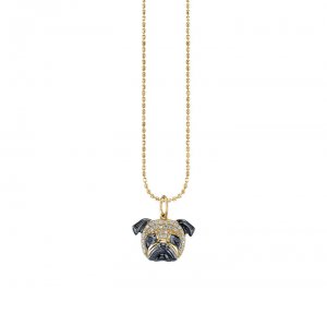 Gold & Pave Diamond Pug Charm