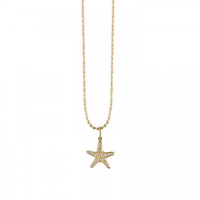 Gold & Diamond Small Starfish Charm