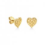 Gold Nugget Heart Stud