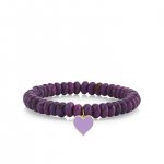 Gold & Enamel Heart on Purple Mohave