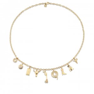 Gold & Diamond Western Multi-Charm Necklace