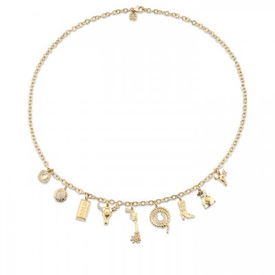 Gold & Diamond Western Multi-Charm Necklace