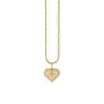 Gold & Diamond Marquise Eye Heart Charm