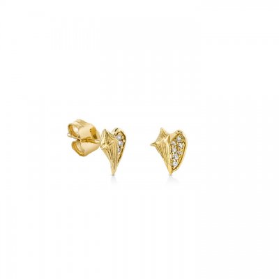 Gold & Diamond Conch Shell Stud