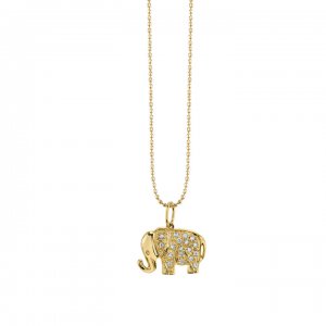 Gold & Diamond Small Elephant Charm