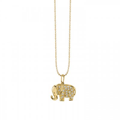 Gold & Diamond Small Elephant Charm