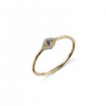 Gold & Diamond Small Bezel Evil Eye Ring