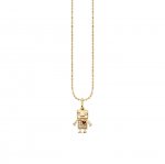 Little Loves Gold & Diamond Baby Robot Necklace