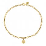 Gold & Diamond Small Marquise Eye Coin Anklet