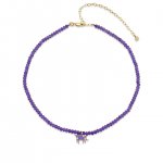 Little Loves Gold & Enamel Unicorn Amethyst Necklace