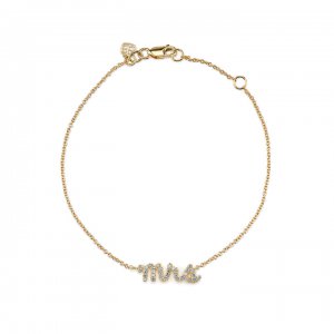 Gold & Diamond Mrs Bracelet