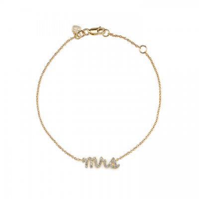 Gold & Diamond Mrs Bracelet