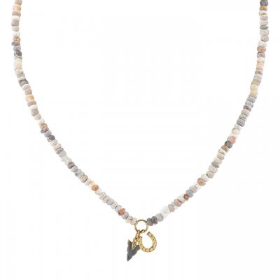 Men's Collection Gold & Diamond Horseshoe & Arrowhead Australian Opal Necklace