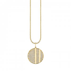 Men's Collection Gold & Diamond Disc Charm