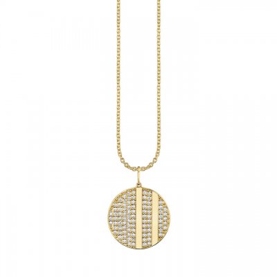 Men's Collection Gold & Diamond Disc Charm