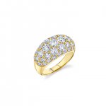 Gold & Diamond Large Puffy Ring