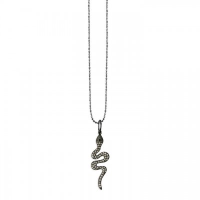 Men's Collection Black Rhodium & Diamond Snake Charm