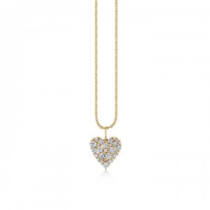 Gold & Diamond Small Cocktail Heart Charm