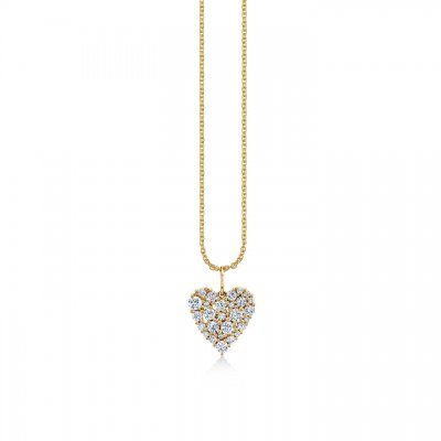 Gold & Diamond Small Cocktail Heart Charm